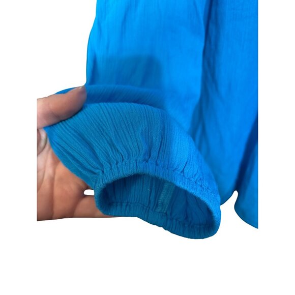 Soft Surroundings Blue Tunic Top With Beaded Embellishments Long Sleeves Womens - Picture 4 of 6